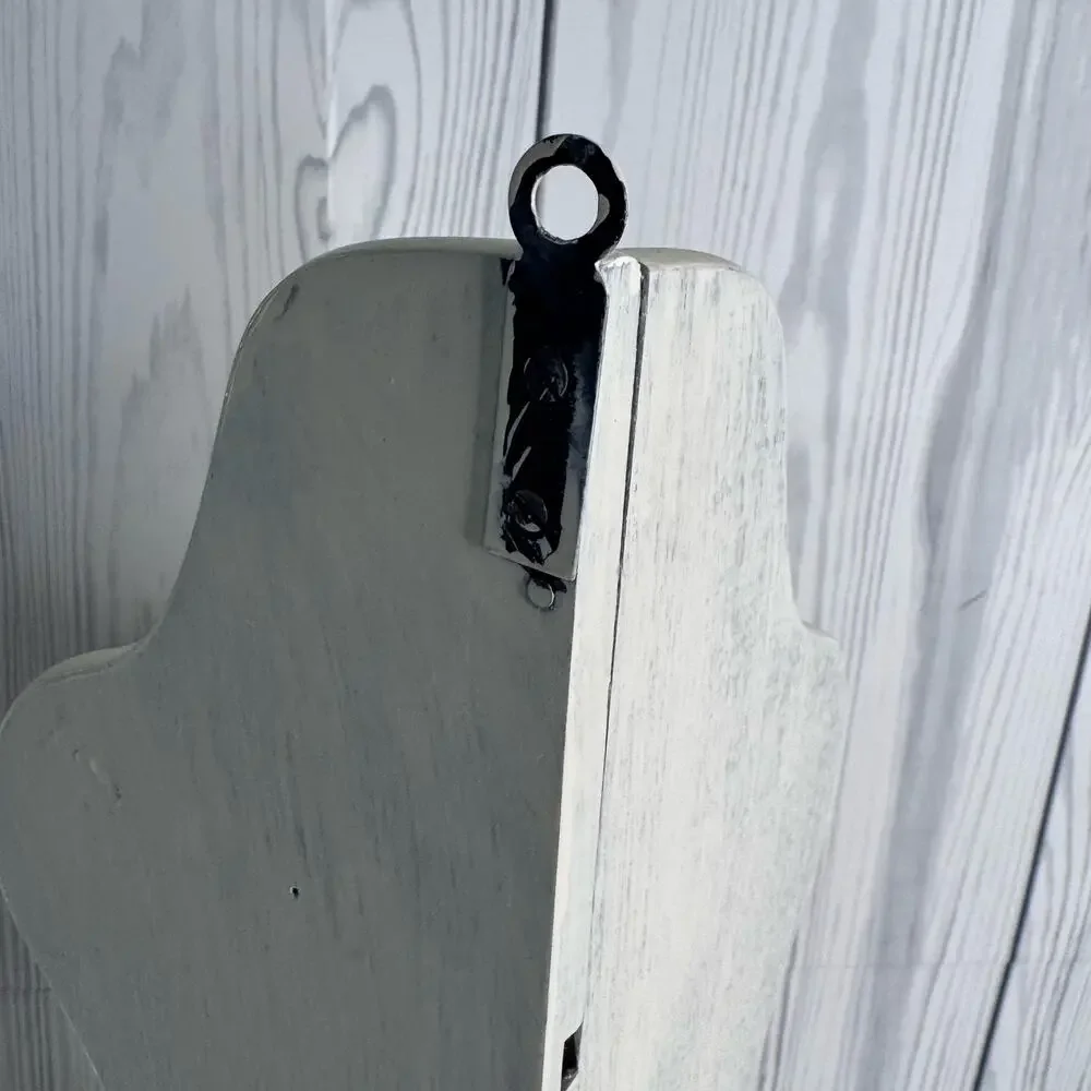 Vintage MCM White Painted Corner Shelf 3 Tier Shabby Cottage Primitive 25 x 11